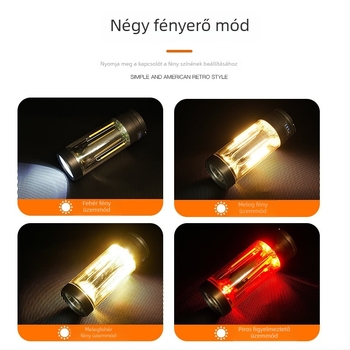 Új három az egyben kemping lámpa: LED-es, újratölthető munkalámpa mágneses figyelmeztető fénnyel
