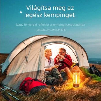 Új három az egyben kemping lámpa: LED-es, újratölthető munkalámpa mágneses figyelmeztető fénnyel