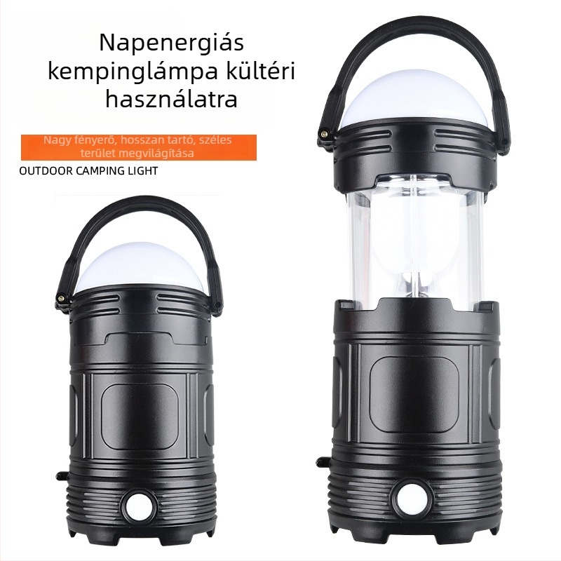 Hui Hong Kültéri kemping LED lámpa, USB újratölthető, hosszú üzemidő, nagy fényerő, hordozható