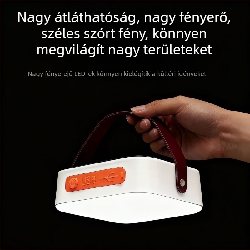 Szabadban használható kempinglámpa napelemes töltéssel és hosszú üzemidővel, hangulatvilágítással és vészvilágítással
