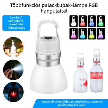 LED kemping lámpa 27 mm-es kupak dizájnal, vízálló, hordozható, akasztható hátizsákra túrázáshoz