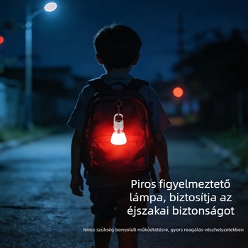 LED kemping lámpa 27 mm-es kupak dizájnal, vízálló, hordozható, akasztható hátizsákra túrázáshoz