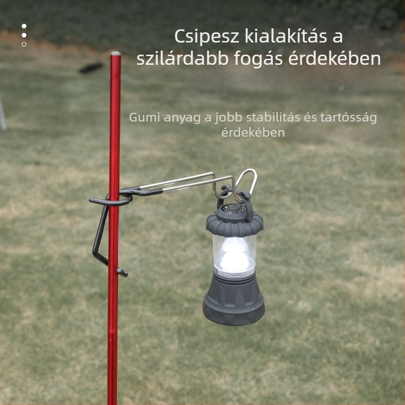 Új rozsdamentes acél csipesz-típusú akasztó kempinglámpákhoz — többfunkciós akasztó ruhákhoz, táskákhoz és szárító hálókhoz