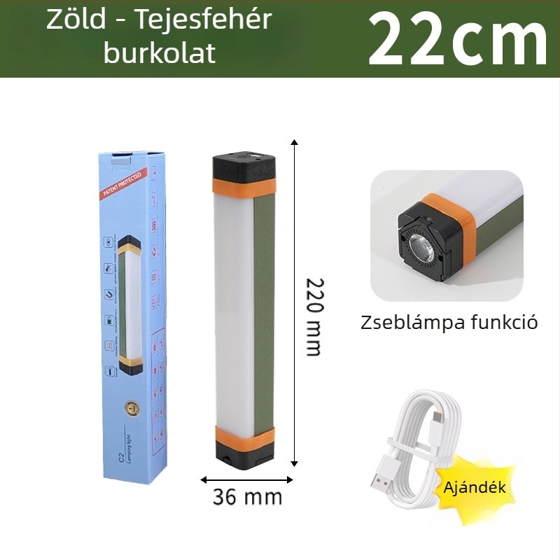 Újratölthető LED sátorlámpa, kültéri kempinghez, multifunkciós vészvilágítás