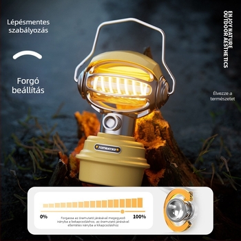 Hordozható LED-kempinglámpa, függő sátorvilágítás, állítható fényerővel