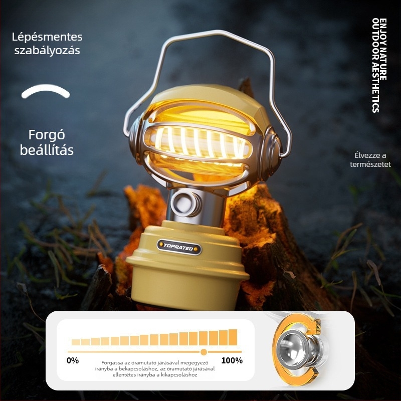 Hordozható LED-kempinglámpa, függő sátorvilágítás, állítható fényerővel