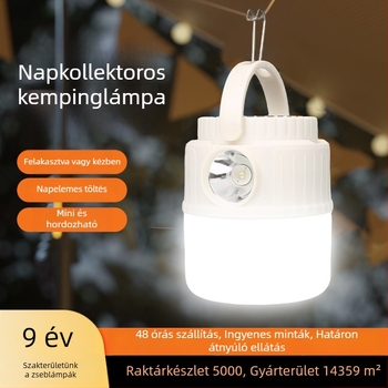Napelemes kemping lámpa, függő lámpa, vészvilágítás, hosszú akkumulátor-élettartammal