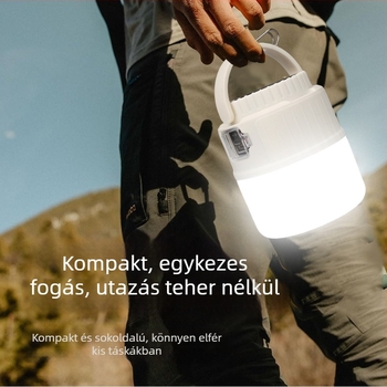 Napelemes kemping lámpa, függő lámpa, vészvilágítás, hosszú akkumulátor-élettartammal