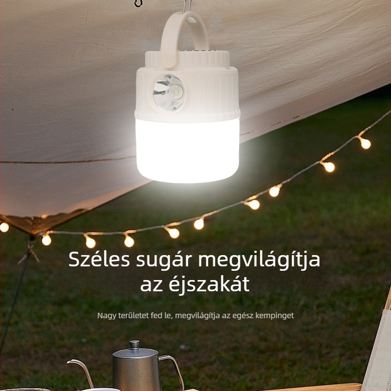 Napelemes kemping lámpa, függő lámpa, vészvilágítás, hosszú akkumulátor-élettartammal