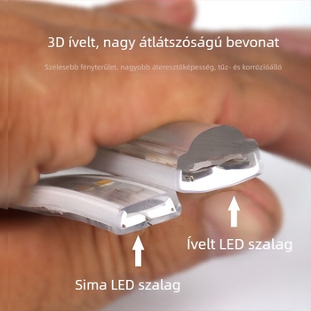 Személyre szabott 220V LED-szalag, 2835, dupla sor, görbült felület, vízálló kültéri dekorációhoz