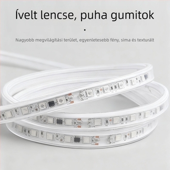 RGB fantom színű 220V-os LED-szalag, 50 m, 5050 LED-ek, gumírozott, vízálló