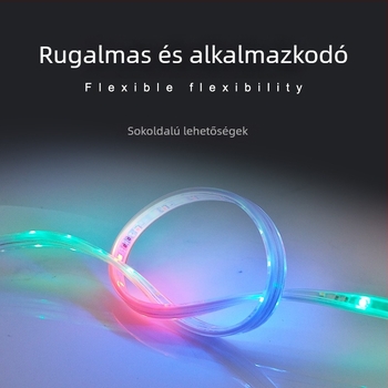 220V-os 2835-48D hat színű váltakozó LED-szalag készlet kültéri dekorációhoz és hangulatvilágításhoz