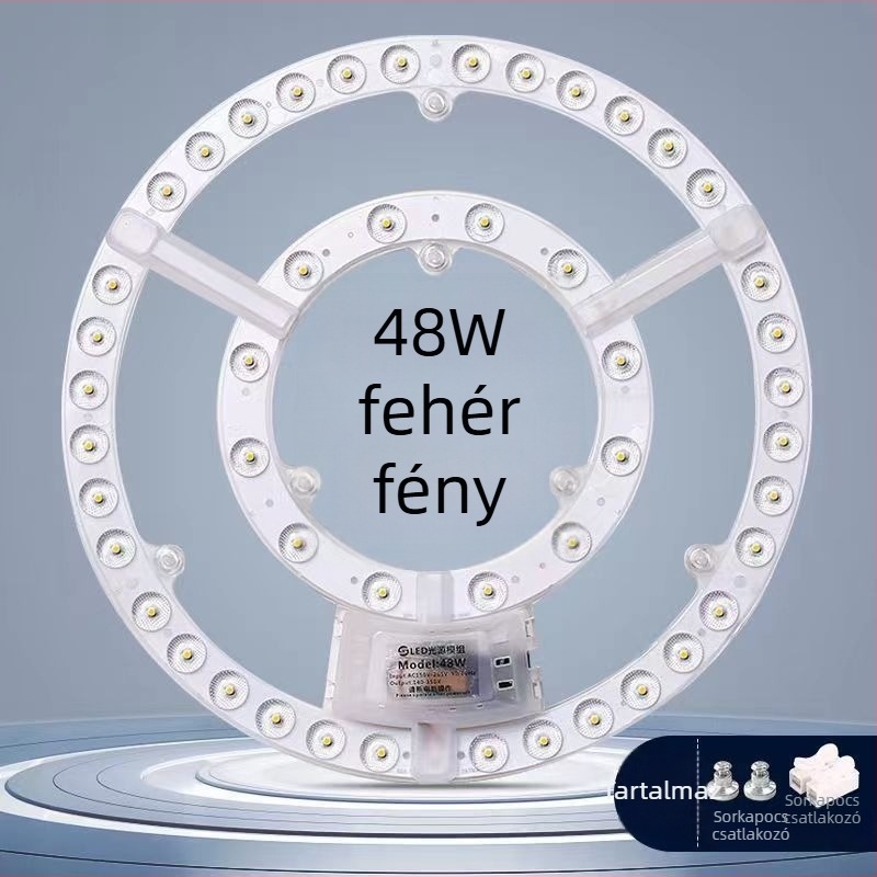 LED mennyezeti retrofit modul, kör alakú távirányítós fény, lépésmentes dimmeléssel működő ultra‑fényes energiatakarékos LED-diódák és fénypanel