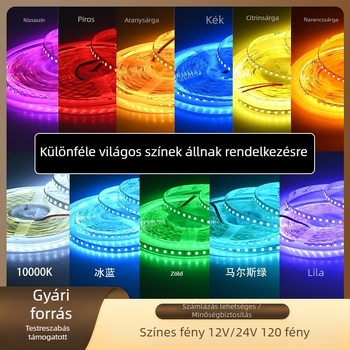 Ice Blue LED-szalag 24V, 120 LED (2835), beltéri hangulatos megvilágítás