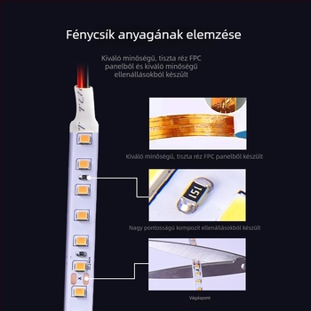 Ice Blue LED-szalag 24V, 120 LED (2835), beltéri hangulatos megvilágítás