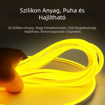 Személyre szabott, rugalmas kerek LED-neon csík kültéri mennyezeti dekorációhoz, vízálló, nagy fényerejű lineáris világítás építészeti megvilágításhoz