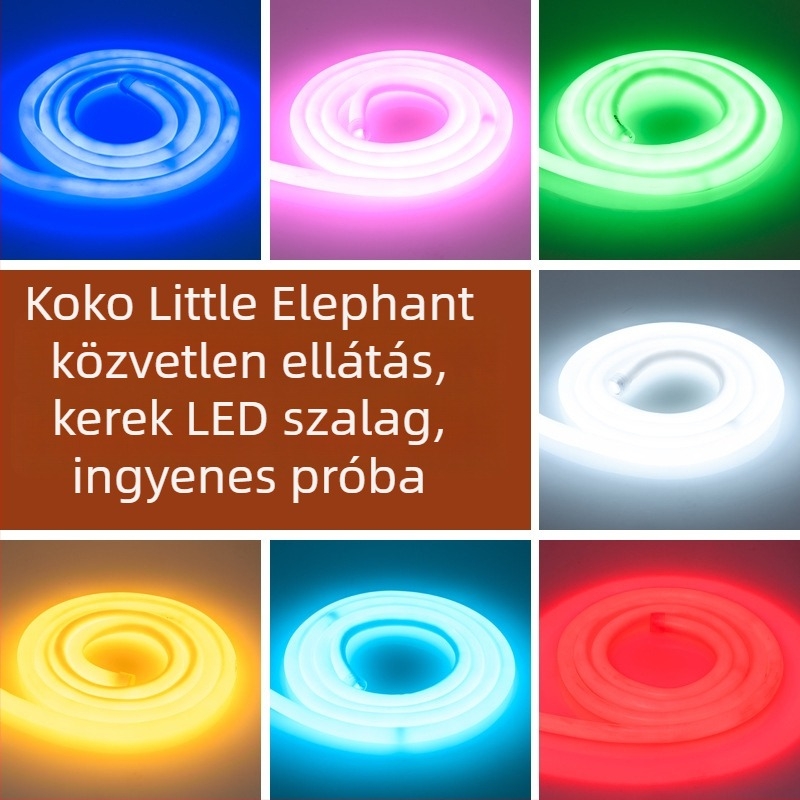 Rugalmas LED-neon lámpa kör reklámtáblához, vízálló, fehér fény, 220V, 2835 LED, szekrényhez