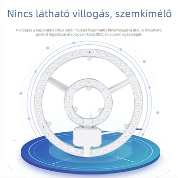 Egyedi LED mennyezeti panel kör alakú fényforrás modullal és gyűrű alakú csere fénycsíkkal otthoni használatra