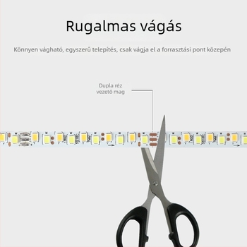 Állandó áramú kétszínű LED-szalag, 180 LED, 3 vezető, lágy fény, önragasztó hátlappal – nappali és hálószoba