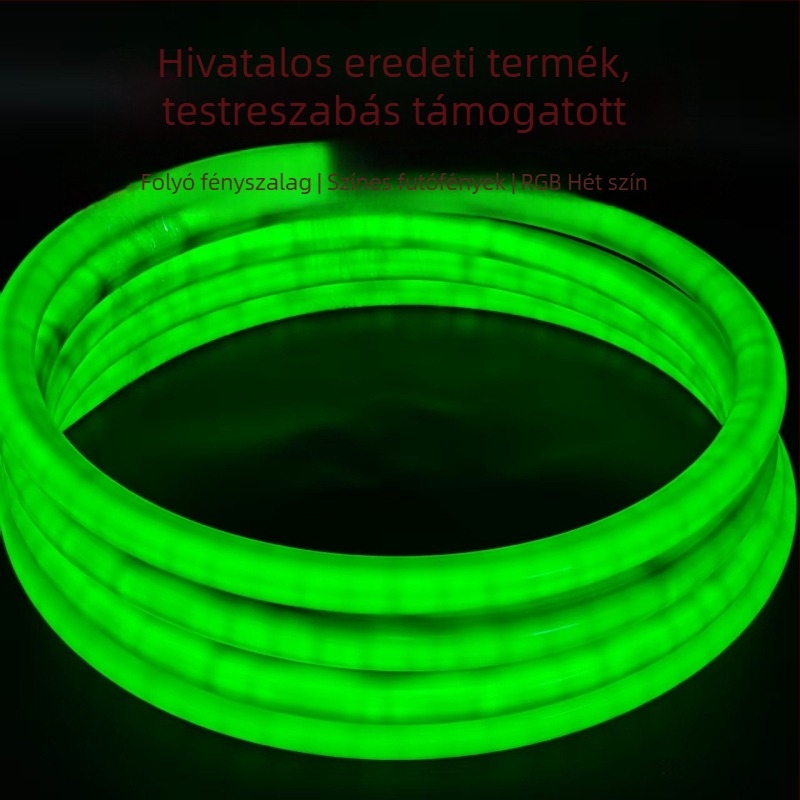 360°-os fényes, színes neon LED körkörös fénycsík folyóvíz effektussal és programozható