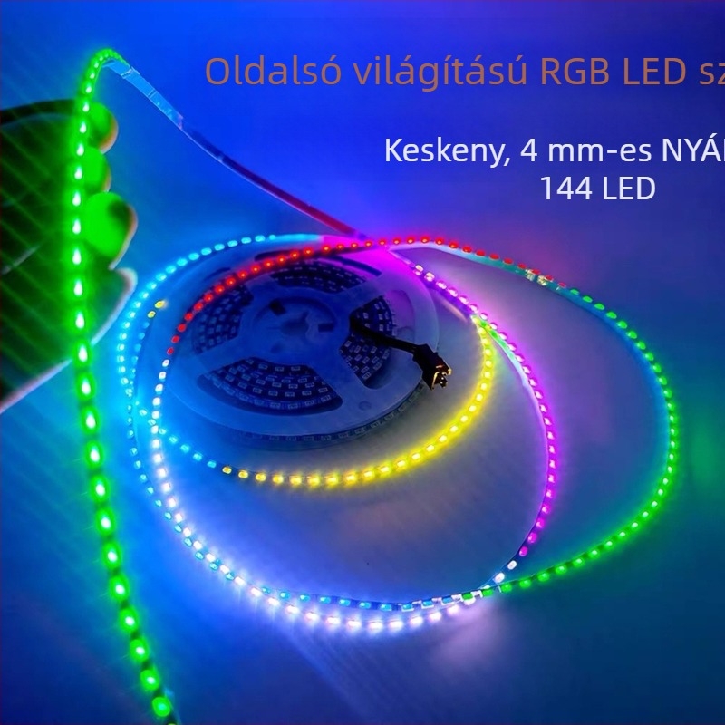 5V oldalsó fénykibocsátású RGB LED-szalag 144 LED-del, zenei szobai hangulatvilágítás, programozható lépésmentes fényerő-szabályozás