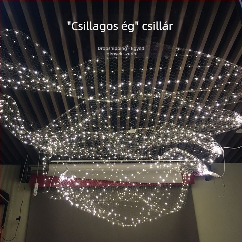 LED csillagos hálós fénycsík esküvői díszítéshez, 3 m, IP65, E14, alumínium ötvözetes ház
