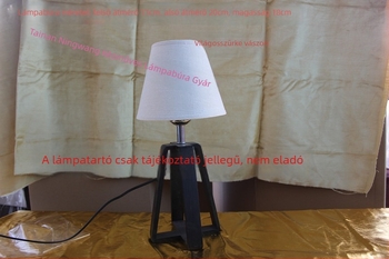 Szürke vászon lámpabúra asztali lámpához E27-es talppal