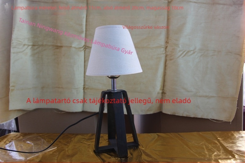 Szürke vászon lámpabúra asztali lámpához E27-es talppal