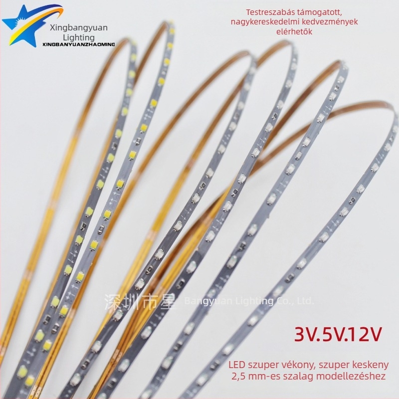 Homokasztal modellhez készült LED-szalag, SMD 0805, 12V, 4W, 120 LED, 4 lm/LED, 1 m hosszú, 120° fénysugár, nem vízálló, FPCB, dimmelhető, mono színű