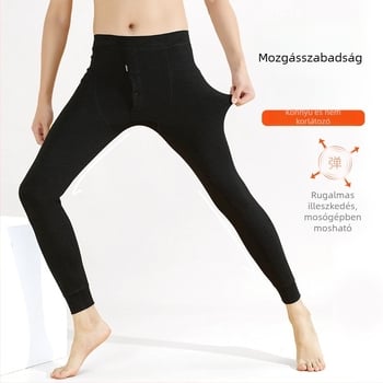 Férfi melegítő nadrág fleece-b Béléses, téli alapréteg, karcsú szabású, nagy méret