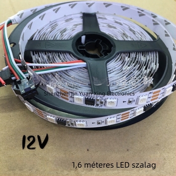 WS2811 IC külső üres PCB RGB LED-szalag, 12V, 5050 RGB, programozható, 60 LED