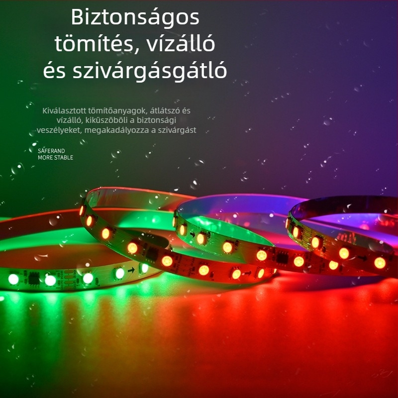 TM1934A 5050 RGB LED-szalag külső IC-vel, programozható teljes színű világítás, megszakítás utáni visszaállítás funkció