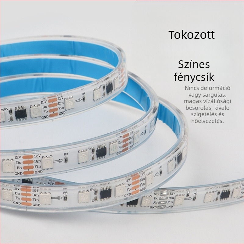 Ragasztóval töltött, szilikonból integrált extrudált víz alatti fénycsík töréspont-újrakezdési funkcióval, autóipari színváltó fénycsík