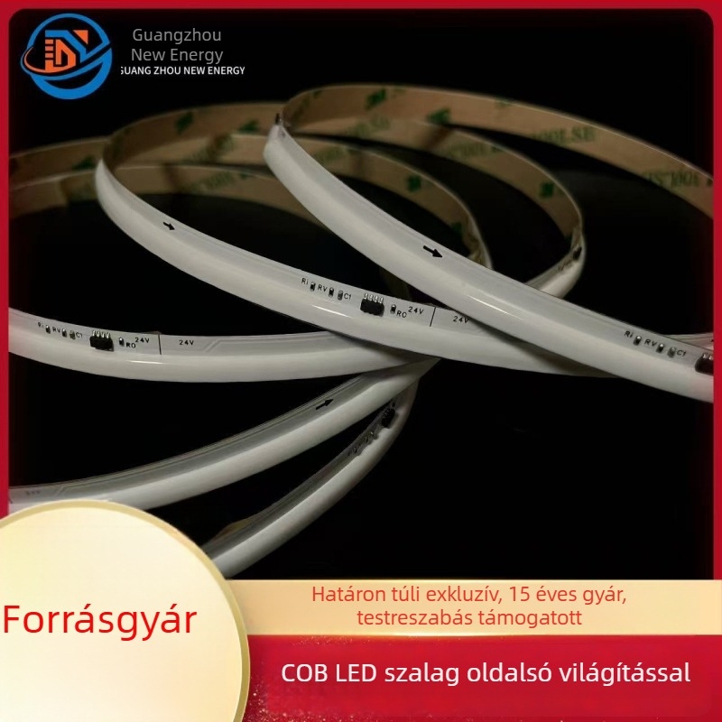 24V-os ultra vékony RGB LED-szalag 630 LED-del, oldalsó fénykibocsátás, futó víz effekt, programozható, öntapadós