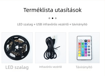5050RGB LED-szalag TV-hez, 5V USB, 24 gombos távirányító, színes háttérvilágítás készlet, alacsony feszültség