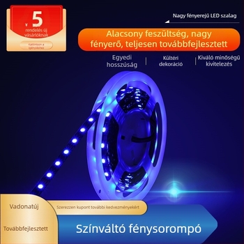 Alacsony feszültségű LED-szalag 5V/12V, RGB 2812, kültéri, 5050, színváltó hangulatvilág