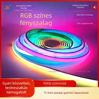RGB COB LED szalag, kültéri IP67 vízálló, intelligens hangvezérléssel, dimmelhető, 24V, 5 m x 12 mm, 90 CRI, 12 W/m, 720 LED, 180° sugárzás
