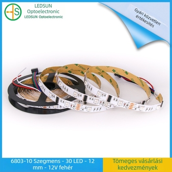 5050 RGB címkézhető LED-szalag 12V, 6803IC, nagy fényerő, színváltó, folyó vízesés effekt