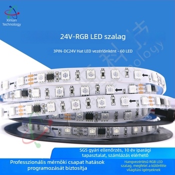 24V RGB LED-szalag programozható WS2811/1903/16703 IC-kkel, 60/72/84 LED
