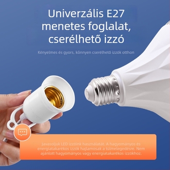 Otthoni LED-lámpa vezetékes, E27-es foglalat, energiatakarékos, ultra‑fényes kültéri lámpa kapcsolóval