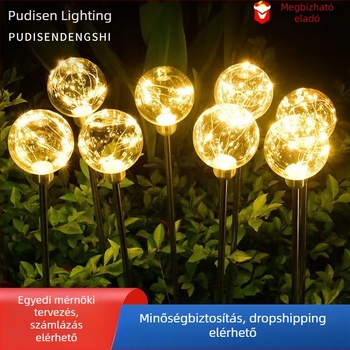 Napelemes rézdrót gömb LED kültéri lámpa, IP65 vízálló