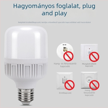 Infravörös mozgásérzékelős LED-izzó lépcsőházhoz és folyosóra, E27-es foglalat, radar szenzor, energiatakarékos.