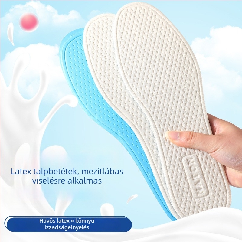 Nyári latex talpabetét, könnyű, légáteresztő, szagtalanító, izzadságot felszívó, csúszásmentes, puha talp, kényelmes férfiaknak és nőknek