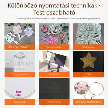Összecsukható sminktükör, női asztali tükör állvánnyal, PU bőr kozmetikai tükör, hordozható