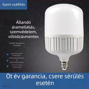 LED energiatakarékos izzó otthonra, E27 foglalat, nagy fényerő, fehér fény, nem dimmelhető, műanyag ház, 220V