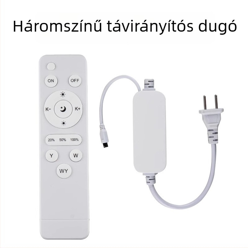 Shuoyu 220V háromszínű LED-sáv vezérlő színváltással, infravörös vezeték nélküli távirányítóval és tápellátó csatlakozóval