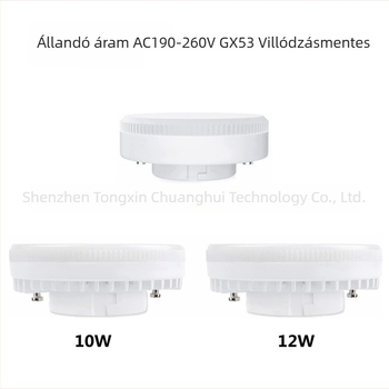 GX53 LED fényforrás, 7W/9W/12W, mennyezeti lámpa konyhaszekrényhez, villogásmentes, IP55
