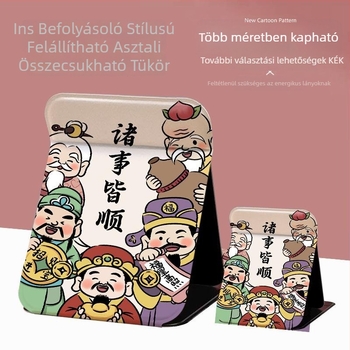 Összecsukható sminktükör, nagy asztali sminktükör nőknek, ideális kollégiumokba, otthonra és irodába