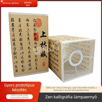 Új kínai stílusú Zen kalligráfia lámpabura, tanulmányi szobába dekoratív világítás szöveggel, retro dizájn, testre szabható