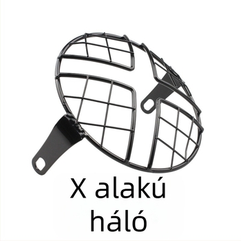 Motorkerékpár elsőfényszóró védőburkolata retro hálóval, függőleges hálóval és X alakú hálóval